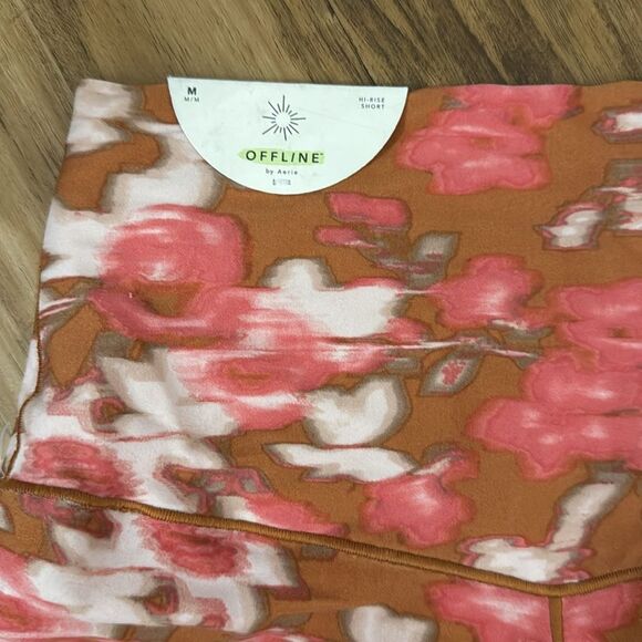 NEW AERIE OFFLINE REAL ME FLORAL HIGH WAIST CROSSOVER 7/8 LEGGINGS, MEDIUM NWT - Picture 3 of 4